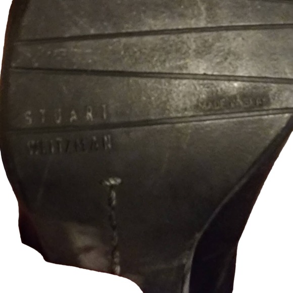 Stuart Weitzman ankle leather kitten pointed heel black Booties Size 6 - Picture 7 of 7